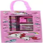 topgifties Barbie Jumbo Pencil Box with Calculator & 1 pc Small Unicorn Gift Set For Kids Unicorn Design Stationery Box Include 2 Pencils, 1 Eraser, 1 Sharpener & 1 Ruler Art Plastic Pencil Boxes (Set of 2, Multicolor)