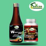 Inlazer Extreme Weight Gain Capsule And Weight Gain Syrup Combo /Mass, Bulk Gainer Whey Protein (200 ml, Unflavoured)