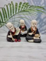 Expleasia Art Gallery Buddha Monks Statues Figurines Set of 3 Showpiece for Wall Shelf Table Desktop Living Room Decoration Home Office Dcor