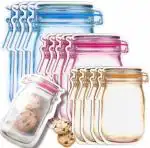 LISHONN Medium Ziplock Bags Snack Sandwich Nuts Cookies Airtight Zipper Sealed Baggies 10 Pcs