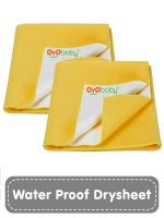 OYO BABY Quick Dry Waterproof Baby Bed Protector Pack of 2 Dry Sheet (Medium 100 x 70 cm) Yellow