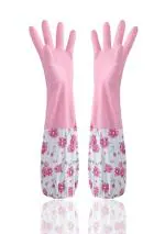 KitchenFest 1 Pair Elbow Length Reusable Waterproof Winter Inner Cotton Layer Glove - Random Color