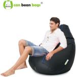 Can Bean Bag ORKA XXXL Tear Drop Bean Bag Cover (Without Beans) (Black) (Pack of 2)