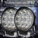 AUTO RYDE 14 Led Round Fog Light 4 Inches Waterproof off Road Driving Lamp for Car and Motorcycle (12V, White Light, 2 PC)