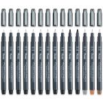 Pentel S20P Pointliner Pigment Liner Technical Drawing Fineliner Pen - Full Range - Black, Sepia, Sanguine & Grey Ink - Pack of 14