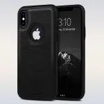 LIRAMARK PU Leather Flexible Back Cover Case Designed for iPhone Xs Max (Black)