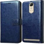 Slugabed Premium Leather Kickstand Wallet Flip Case Cover with Magnetic Closure for Lenovo Vibe K5 Note - Blue