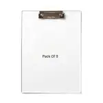 Shining Zon Paper Clipboard Writing Pad Clipboards Drawing Writing Exam Board Clipboard with Clip and Elastic - Sturdy, Lightweight for Office, School, College Transparent Exam Pad (Pack of 9)