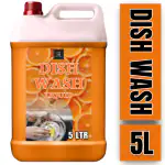 BLISS & BLUSH Dishwash Liquid 5 Liter Orange Fragrance, Dishwasher Liquid Leaves No Residue, Dishwashing Liquid