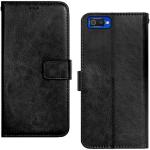 Juberous Vintage Flip Case Cover for Realme C2 Leather | Inner TPU | Foldable Stand | Wallet Card Slots - Black