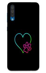 MobiEra Samsung Galaxy A50 Multicolor Neon Paw Design Plastic Hard Case Cover