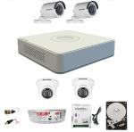 HIKVISION HD Security Camera Kit White 2 dome 2 bullet with 1tb hd