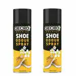 GECKO Shoe Odour Spray | Odour Remover Spray | Shoe Deodorizer and Foot Spray - Shoe Odor Eliminator & Smell Remover for Feet_200 Ml Foam Based Dust & Stain Cleaner Spray for Shoes/Canvas Shoes, Remove Dust/Dirt/Grass Stains/Mud (Pack of 2)