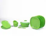 Signoraware Square Dinner Set, 21-Pieces, Parrot Green