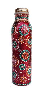Rastogi Handicrafts Red Copper Water Bottle 950 ml