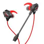 SpinBot BattleBudz W20 Gaming Earphones with Boom Mic for Mobile, PC/Laptop, Xbox One, PS4, PS5 (Red)