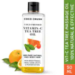 COCO CRUSH Vitamin C & Tea Tree Oil for Skin, Body, Hair massage | With Cold Pressed Virgin Almond & Coconut Oil For Face Brightening, Hair Nourishment | 100% Pure & Natural
