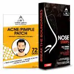 1 Urbangabru Acne Pimple Patch - 72 Invisible Facial Stickers cover with 1|1 urbangabru Nose Strips (4 Strips) Black-Whitehead Remover BHA Serum to