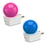 SYSKA Avastar NLP 0.5W B22 Base Plug & Play LED Bulb for Night Lamp,Hall,Blacony,Decoration (Pack of 2) (Pink & Blue Color)