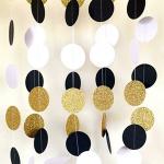 My Party Suppliers Golden Circle Dots Glitter Paper Garland Hanging, 2 m
