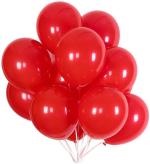 Hemito Solid Premium Metallic Latex Balloons Pack of 50 Red Balloons for Decoration Balloon (Red, Pack of 50)