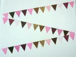 Pink Party Decoration Paper Bunting Flag