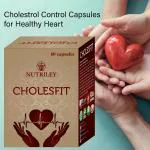 Nutriley Cholesfit - Cholestrol Control Capsules, Heart Care, Ayurvedic Cholesterol Care (60 Caps)
