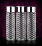 SOURIRE ROUND SHAPE 3PCS Diamond Premium Water Fridge Bottles 1000 ml Bottle (Pack of 3, White, Plastic)