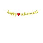Festiko Happy Retirement Banner Retirement Party Decorations Photoprops Paper Glitter Gold