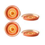 Caffeine Orange Ceramic Sizzler Tray (Set Of 4)