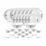 Lvook Black Round Bone China Mystrio Dinner Set (Pack of 27)