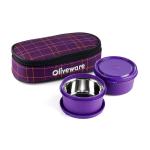 SOPL-OLIVEWARE hazel Leak Proof Violet Stainless Steel Lunch Box with Bag - 900 m