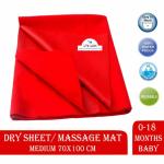 THE LITTLE LOOKERS Red Medium Waterproof Bed Protector for Babies
