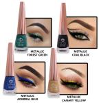 Looks United New Fashion Shimmer Glitter Metallic Eyeliner (Metallic Forest Green, Metallic Coal Black, Matallic Admiral Blue, Metallic Canary Yellow)Pack Of 4