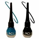 KINDED Midnight Black and Teal Green Waterproof Smudgeproof Longlasting Liquid Eye Liner, 5 ml - Pack of 2