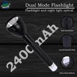 ShopGlobal 700x long press for blinker, 4 modes function, 1000 mtr long range Torch (Black, 7 cm, Rechargeable)