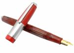 Ledos Airmail 71J Red Stainless Steel, Alloy Steel Jumbo Fountain Pen with Chrome Trims and Fine Nib