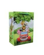 Tasche Multicolor Paper Jungle Birthday Theme Gift Bags For Gifting Presents (10 x 7 x 4 Inch) Pack Of 10