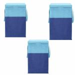 QUAIL Laundry Bag | Cloth Storage bag | Laundry Basket With Lid For Clothes | Laundry Basket With Lid Big Size, Laundry Bag Foldable With Zip | Cloth Storage | Cloth Bag - Pack Of 3 Sky-Blue & Blue