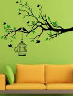 Trends on Wall Black-Green Bird Tree Home Design Wall Sticker 60 x 90 cm