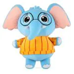 Aurbo Blue Elephant Soft Toy for Kids - Huggable Stuffed Animal - Cute Plush Gift for Girls, Boys, Infants, Babies, Toddlers - with Animation Card (Medium, 14 Inches)