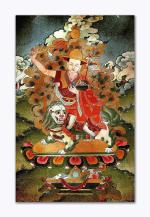 Tamatina Multicolor Thangka Dorje Shugden Buddhism Traditional Art Canvas Painting - 36X24 Inch