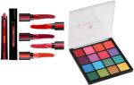 Bingeable Hrk 16 Shade Eyeshadow Rainbow Palette Withfab5 5In1 Lipstick (Set Of 2)