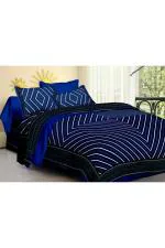 Monik Handicrafts Blue Printed Cotton Double Bed Cover