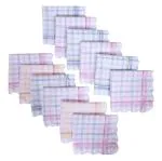 Kuber Industries Handkerchiefs | Soft Cotton | Hankies for Woman | Hankies for Girls | Check Cutwork | Rumal for Woman | Girls | Wicking Sweat | Set of 12 | White
