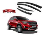 Auto E-Shopping Chrome Line Door Visor for KIA Seltos Set of 4 Pieces