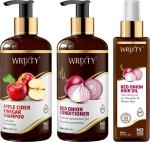 WAW Skin Cosmo Apple Cider Vinegar Shampoo with Red Onion Conditioner and Red Onion Hair Growth Oil for Men and Women, Boys and Girls