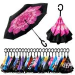 Shoppexo Umbrella Windproof, Reverse Umbrella, Umbrellas for Women with UV Protection, Upside Down Umbrella with C-Shaped Handle