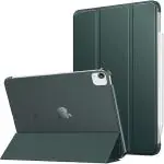 ProElite Case Cover for Apple iPad Air 13 inch 2024 M2 Cover, Smart Flip Case for Apple iPad Air 13 inch M2 2024 with Pencil Holder, Translucent back, Dark Green