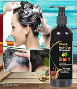 DRIDDLE Herbal 3 in 1 Hair Dye Instant Black Hair Shampoo for Women & Men 100% (300 ml)